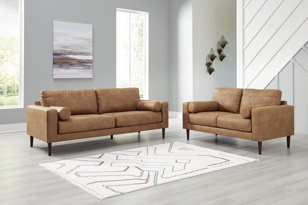 Telora Caramel living room collection room scene