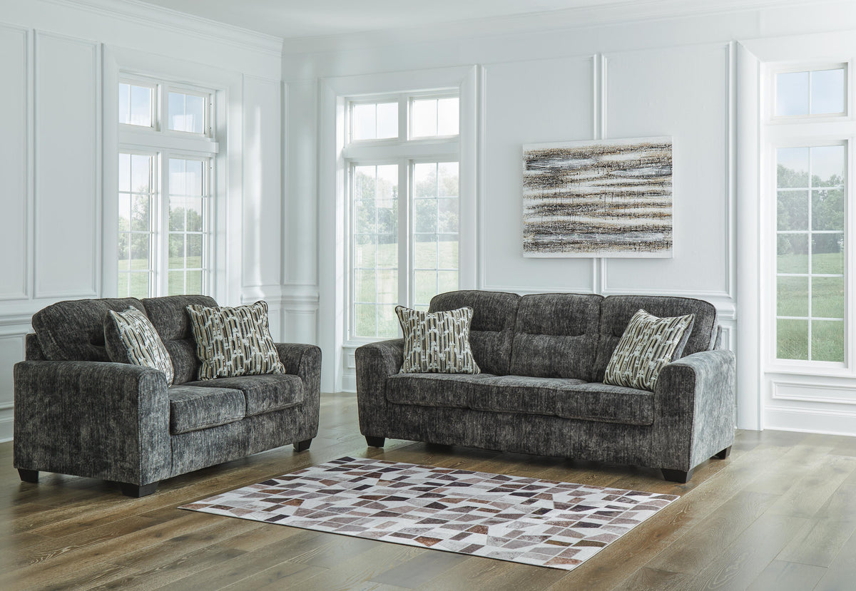Lonoke Gunmetal living room collection room scene