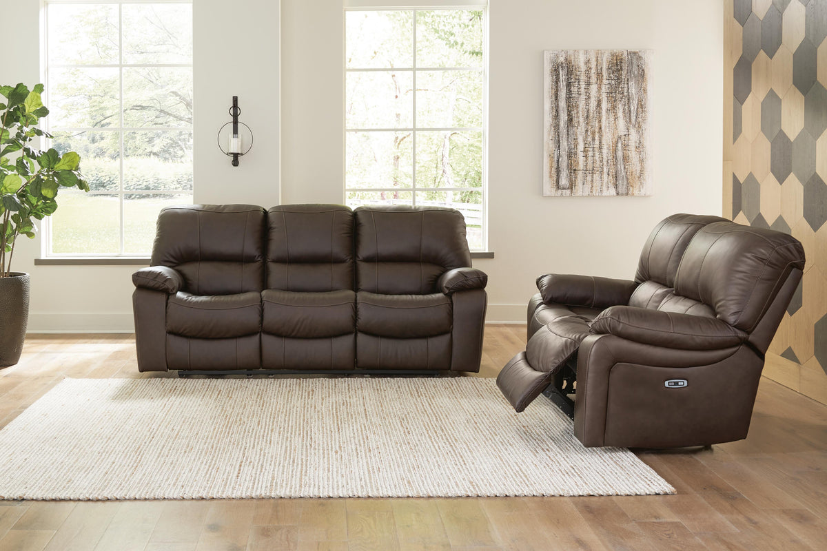 Leesworth Brown Leather living room collection room scene