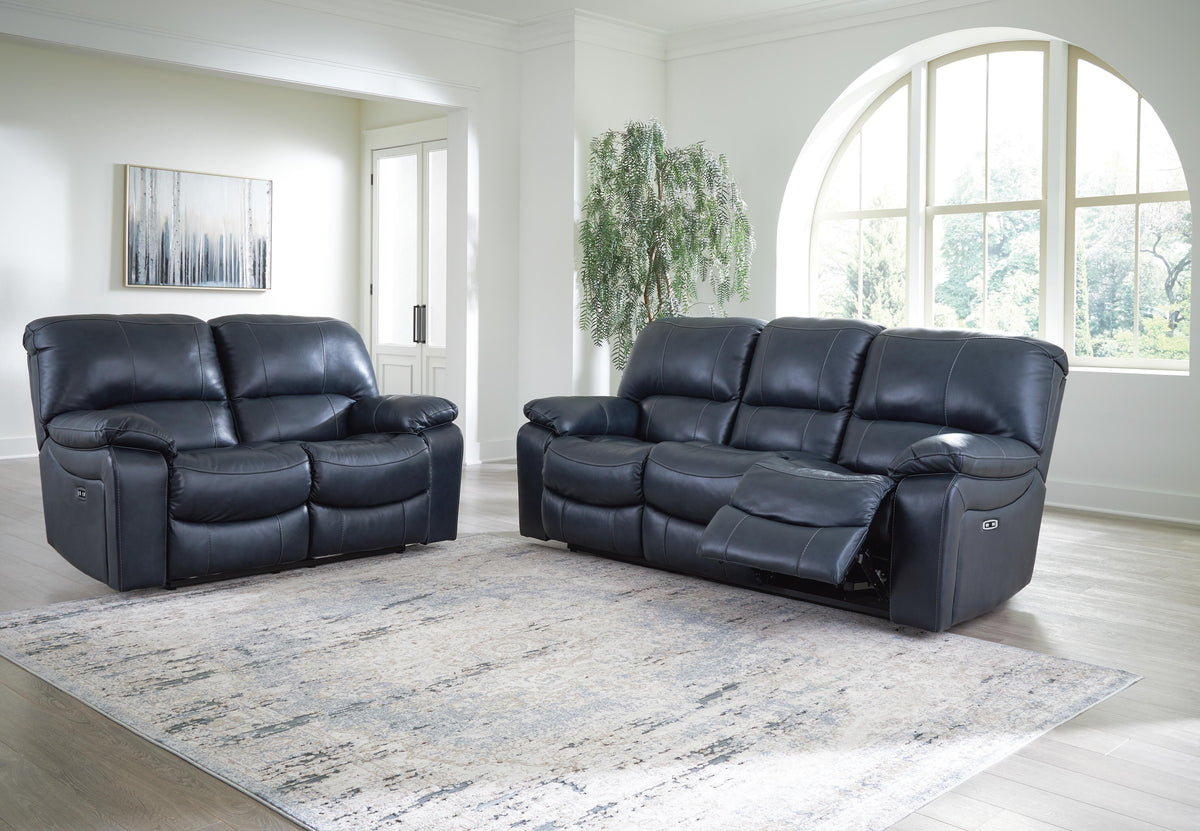 Leesworth Ocean Leather living room collection room scene