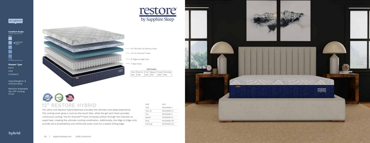 12" Restore Hybrid Mattress