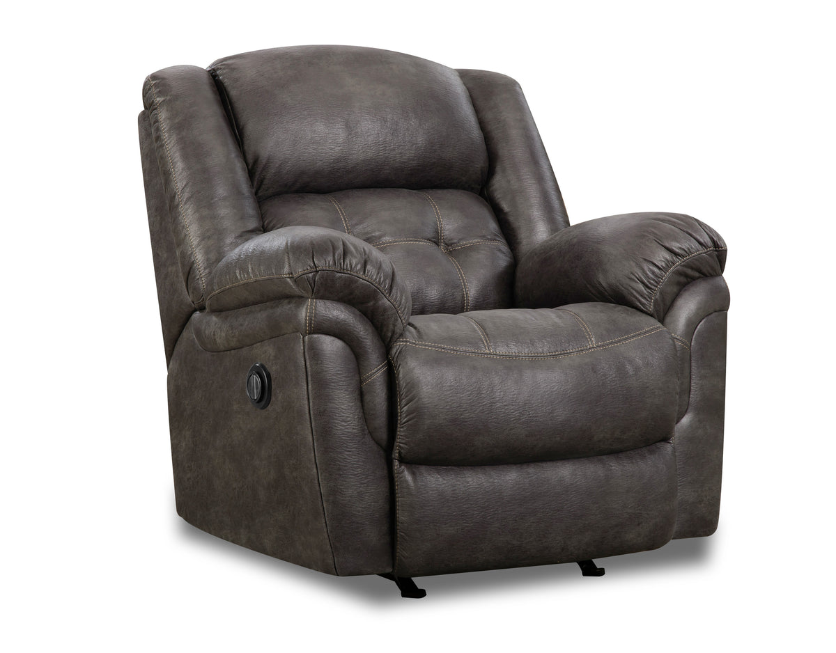 Frontier Power Rocking Recliner in Charcoal
