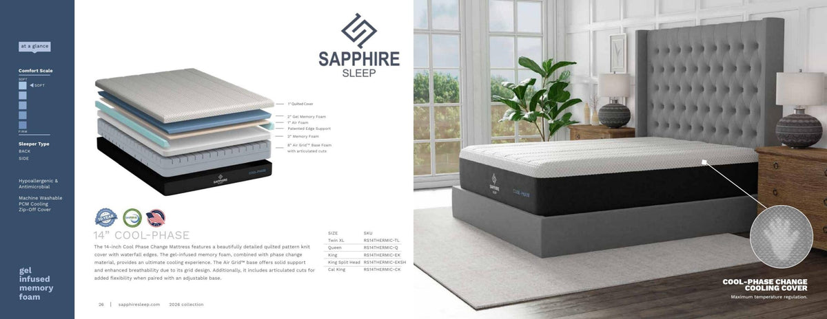 14" Thermic Cool-Phase Split Top King Mattress