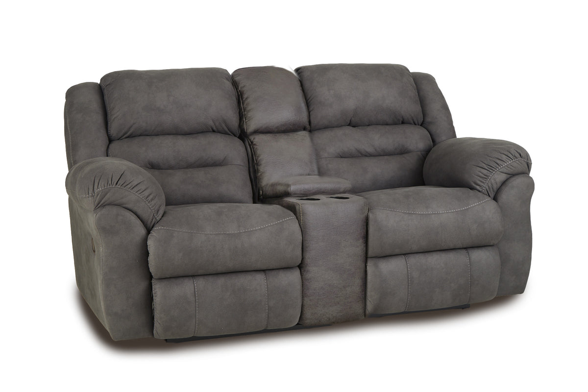 Gambler Reclining Console Loveseat in Dark Shadow