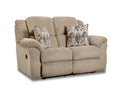 Newport Reclining Loveseat with Accent Pillows in Fawn