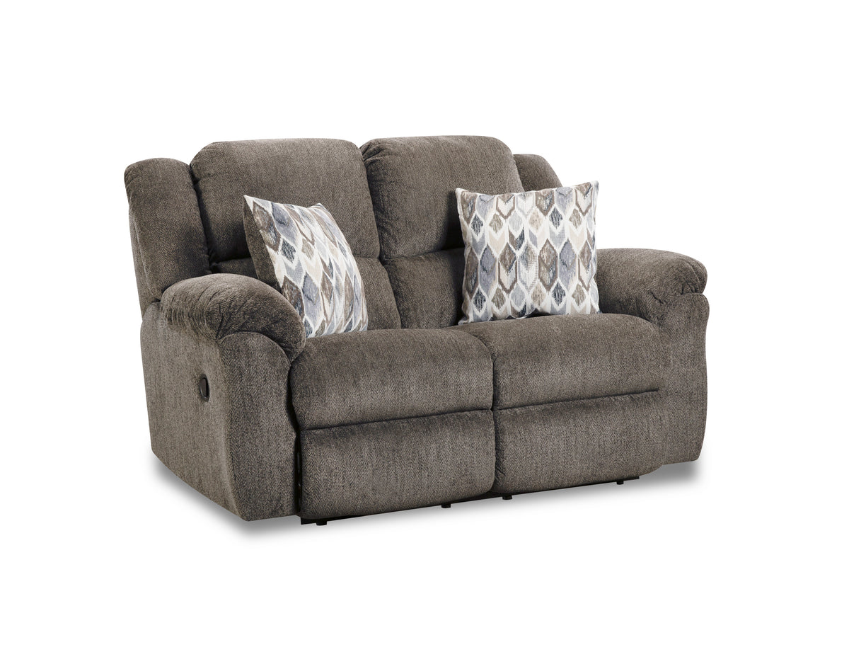 Newport Reclining Loveseat with Accent Pillows in Clove