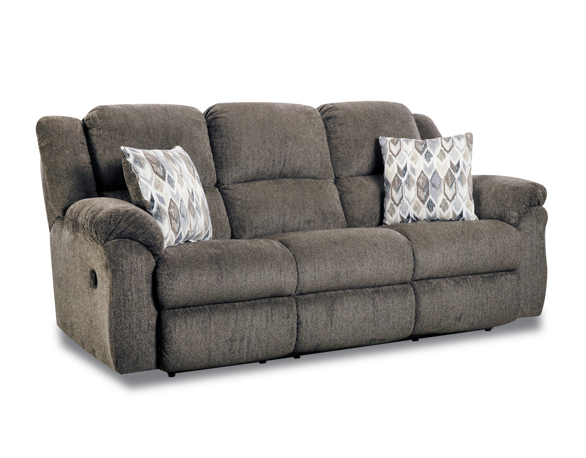 Newport Reclining Sofa with Accent Pillows in Clove