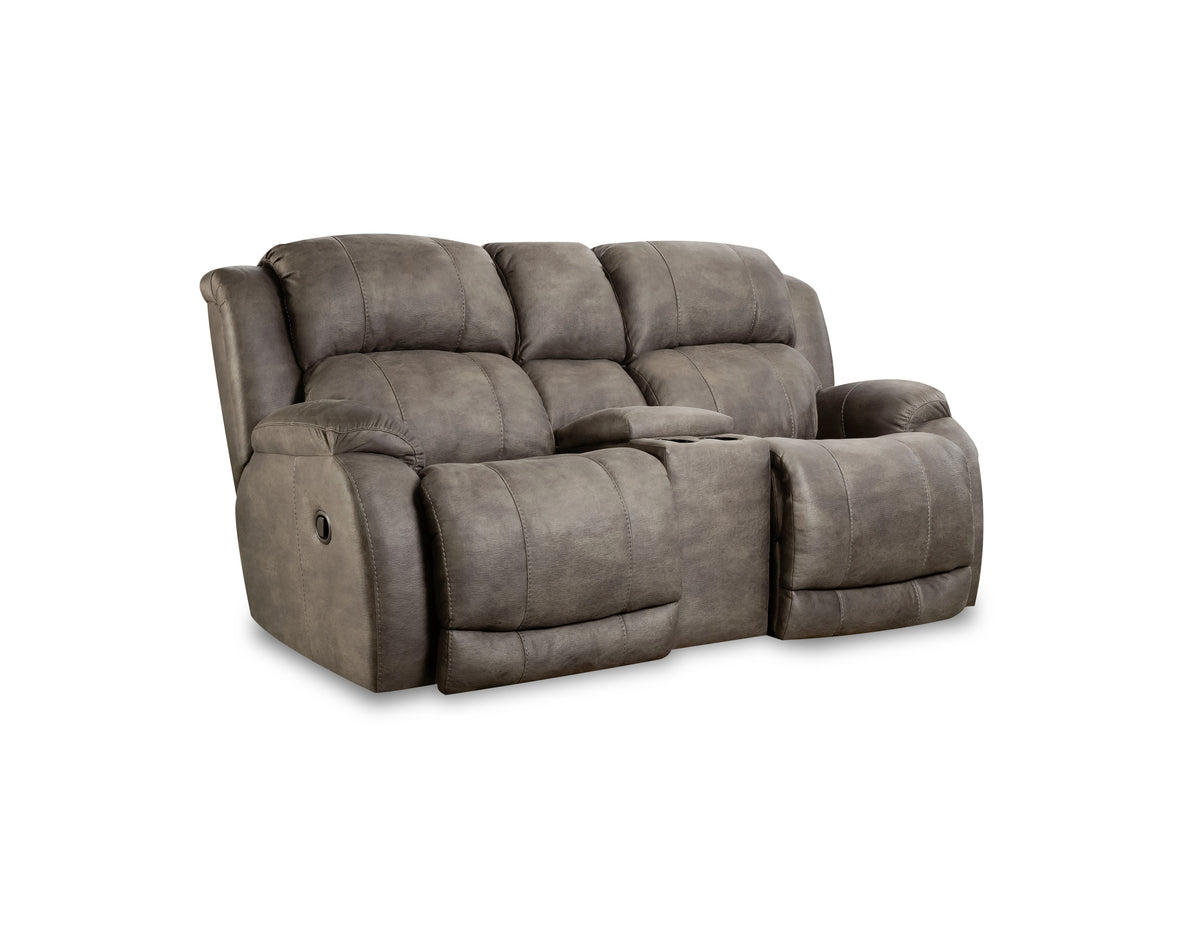 Denali Reclining Console Loveseat in Grey
