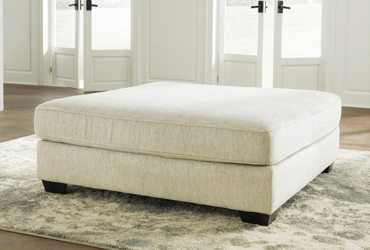 Rawcliffe (Parchment) Oversized Accent Ottoman