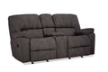 Rhino Rocking Reclining Console Loveseat in Pewter