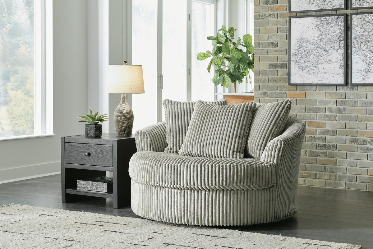 Lindyn (Fog) Oversized Swivel Accent Chair