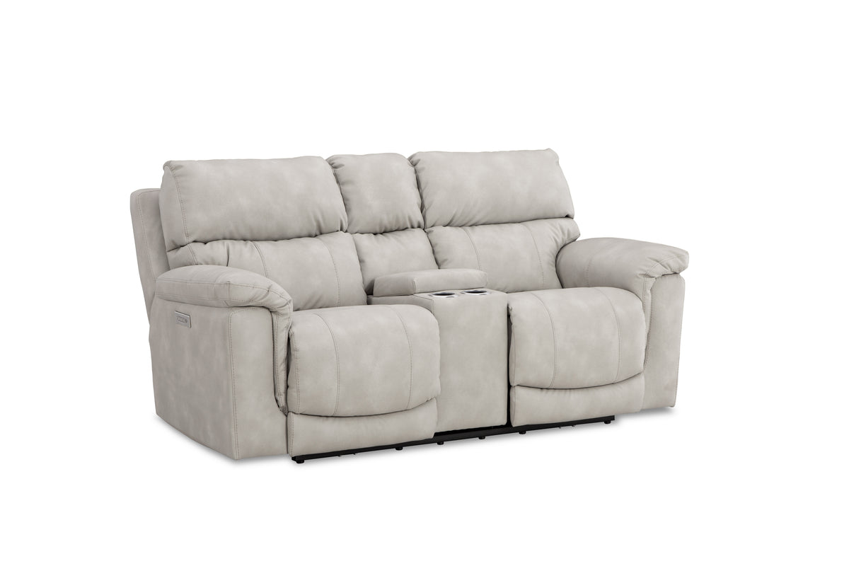 Cosmo Triple Power Zero Gravity Loveseat in Taupe