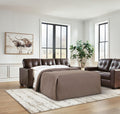 Santorine Dark Brown Leather Queen Sofa Sleeper