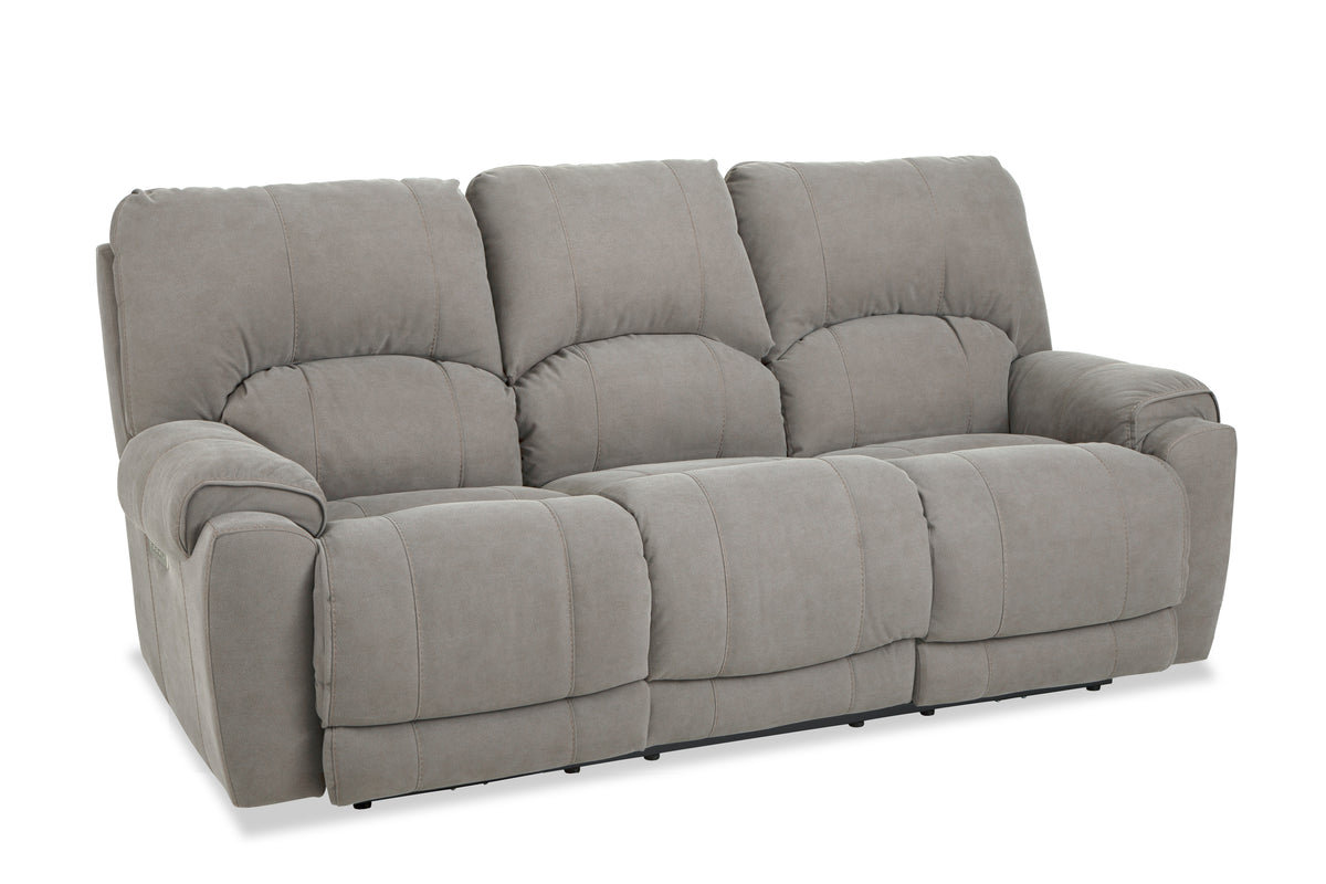 Show-Time Triple Power Zero Gravity Sofa with Drop-Down Table in Tan