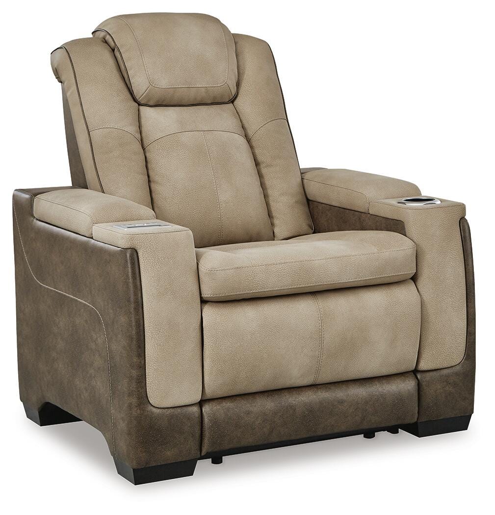 Next-Gen Durapella Sand Pwr Recliner/Adj Headrest - 2200313