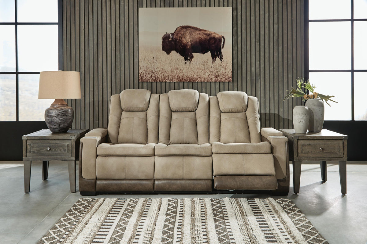 Next-Gen Durapella Sand Pwr Rec Sofa With Adj Headrest