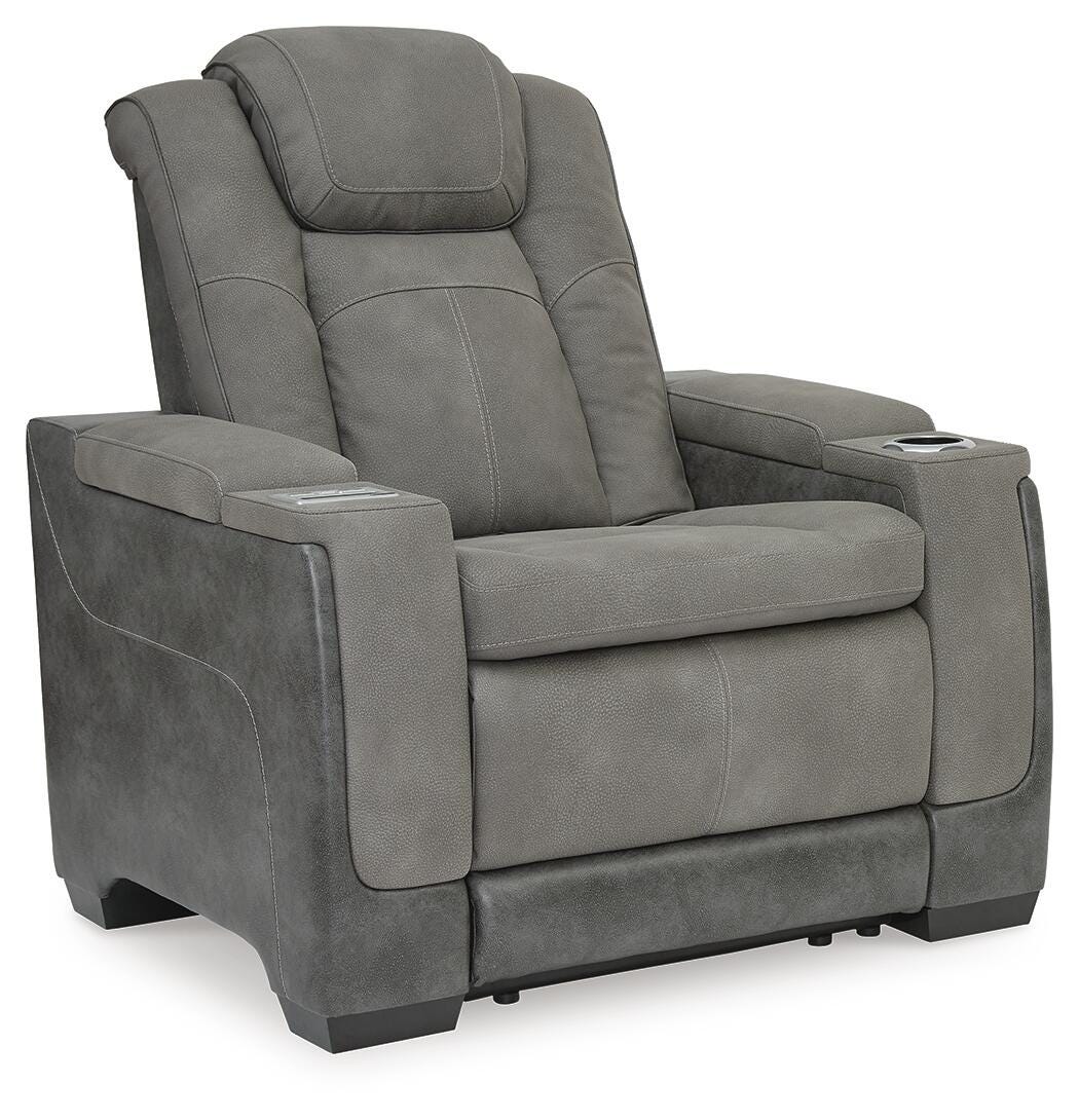 Next-Gen Durapella Slate Pwr Recliner/Adj Headrest