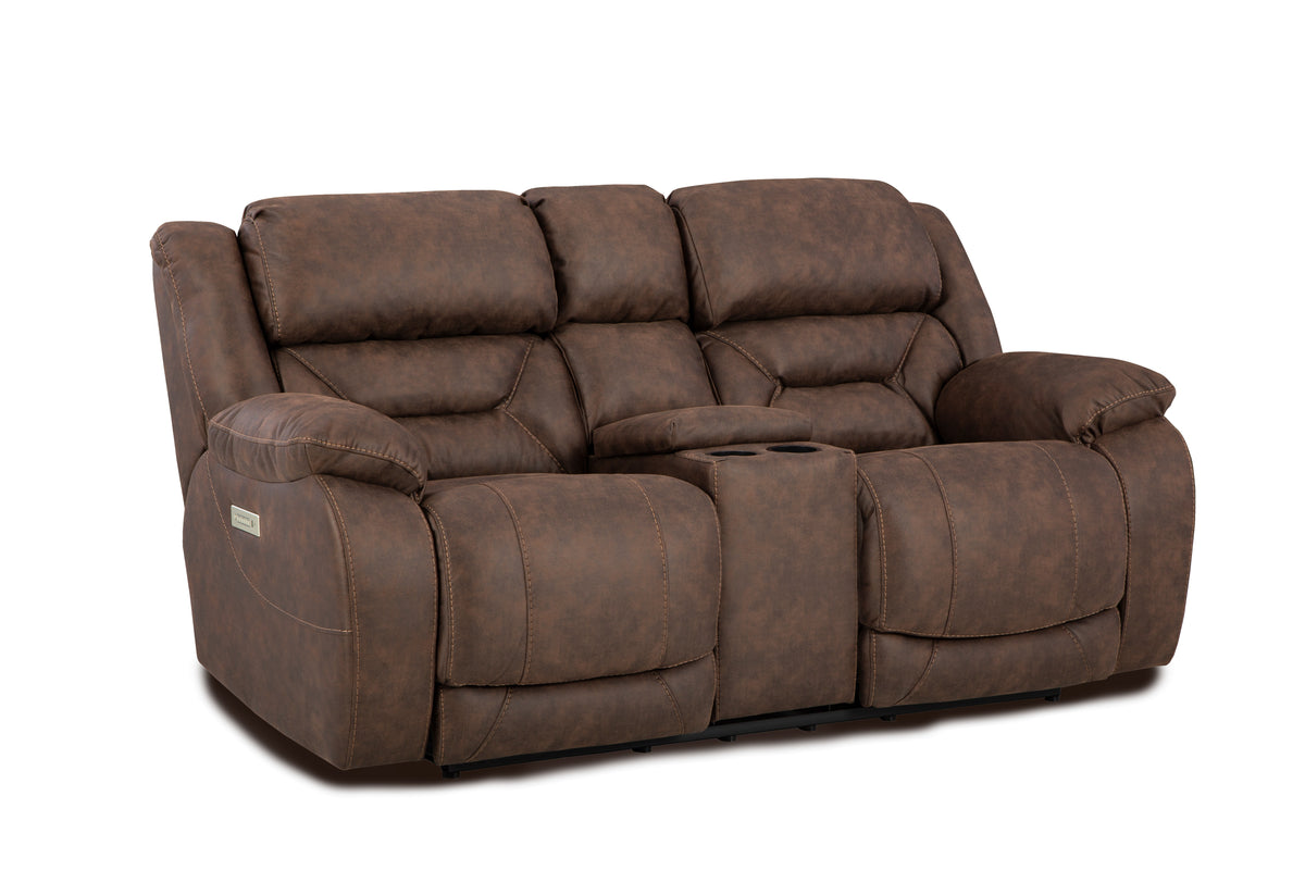 Skywalker Triple Power Loveseat in Walnut