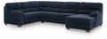 Simplejoy Navy 3-Piece Sectional With Chaise - Right-Arm Facing