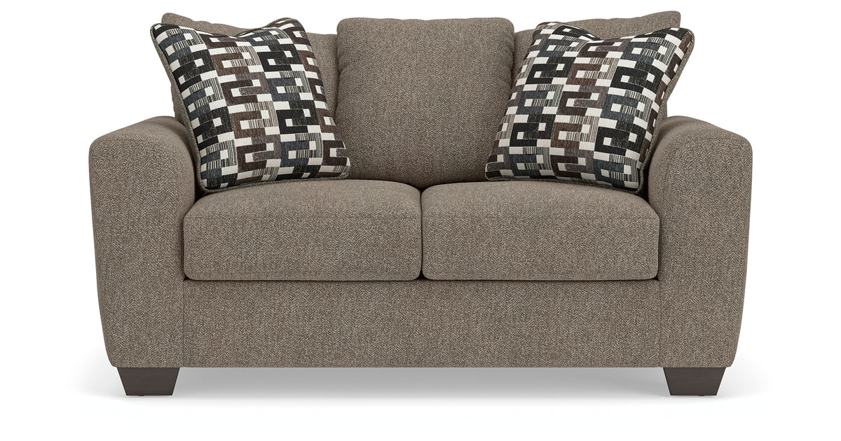 Triston-Peaks Suede Loveseat