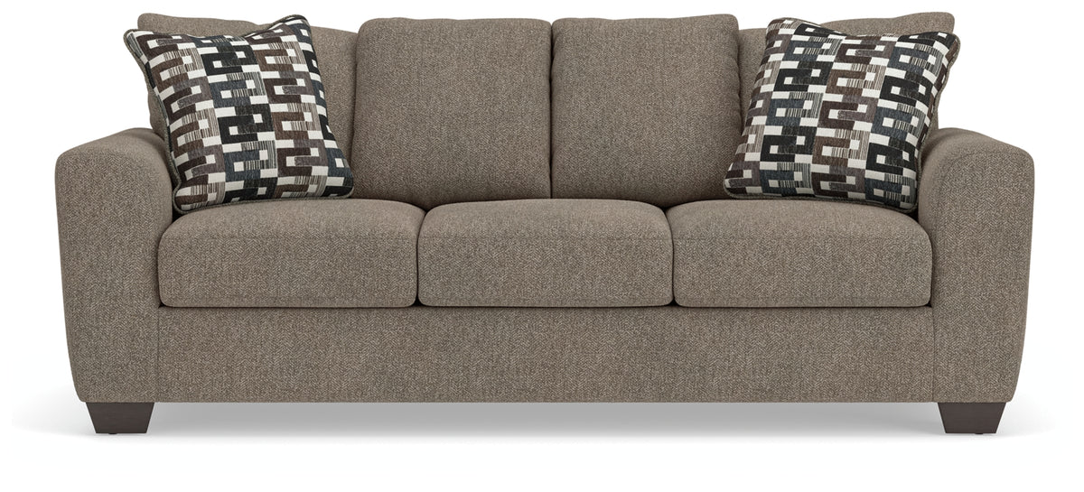 Triston-Peaks Suede Sofa
