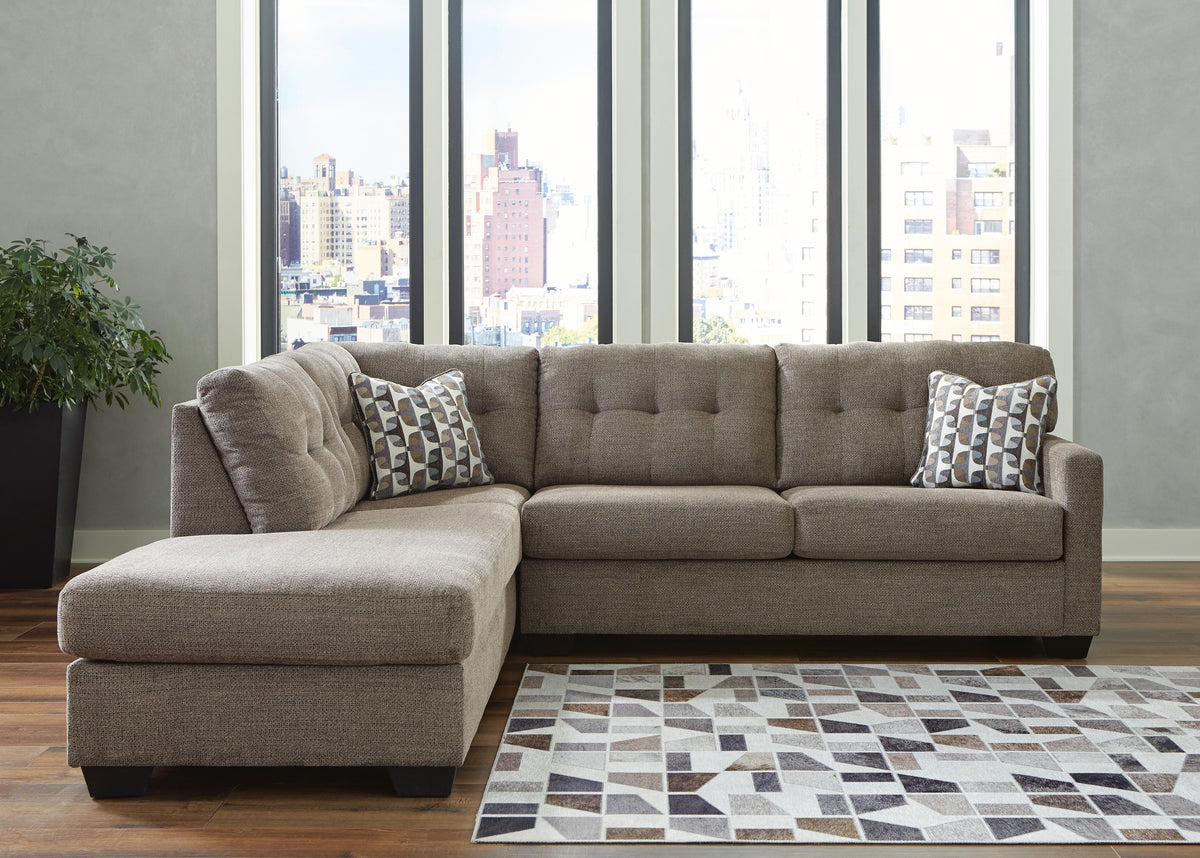Mahoney Chocolate 2-Piece Sectional - Left-Arm-Facing Corner Chaise