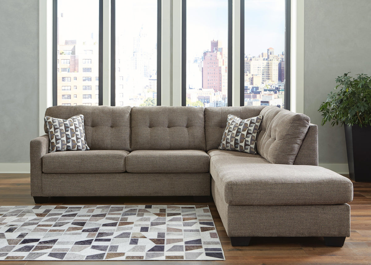 Mahoney Chocolate 2-Piece Sectional with Chaise