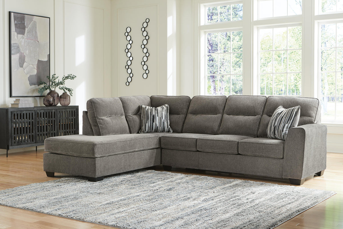 Olten Graphite 2-Piece Sectional - Left-Arm-Facing Corner Chaise