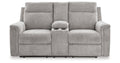 Barnsana Ash Double Power Reclining Loveseat with Console
