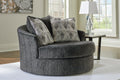 Biddeford Shadow Oversized Swivel Accent Chair