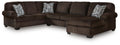 Kimlee Chocolate 3-Piece Sectional With Chaise - Left-Arm Facing