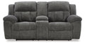 Frohn Graphite Double Reclining Loveseat with Console