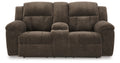 Frohn Chocolate Double Reclining Loveseat with Console