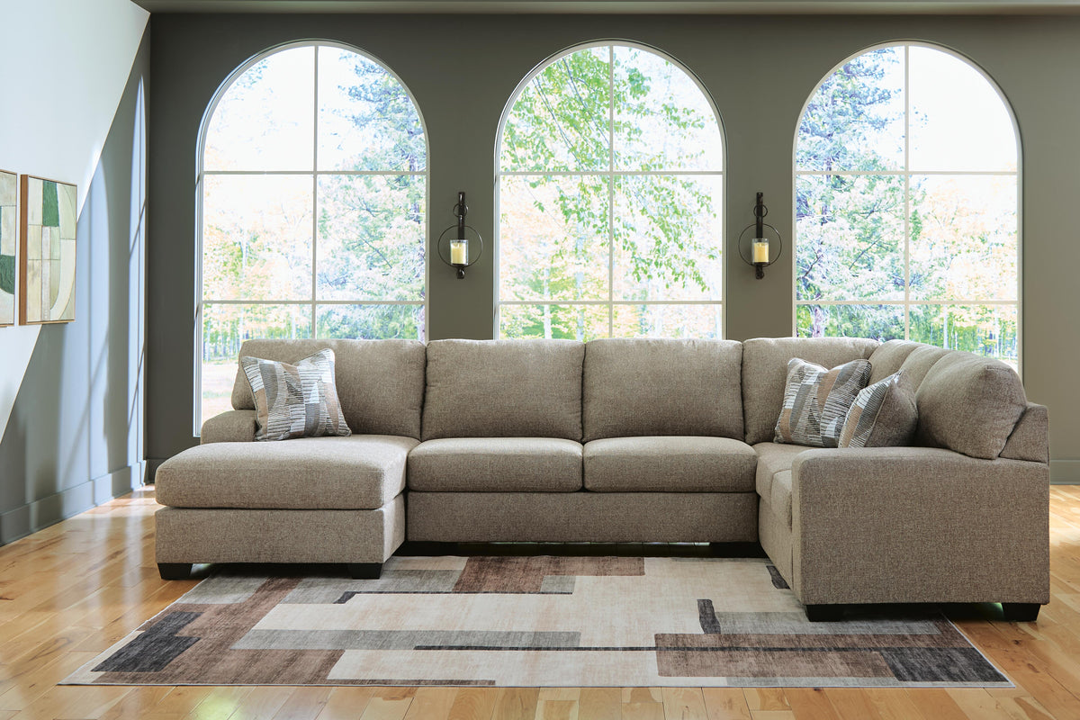 Newellen Hemp 3-Piece Sectional - Left-Arm-Facing Corner Chaise