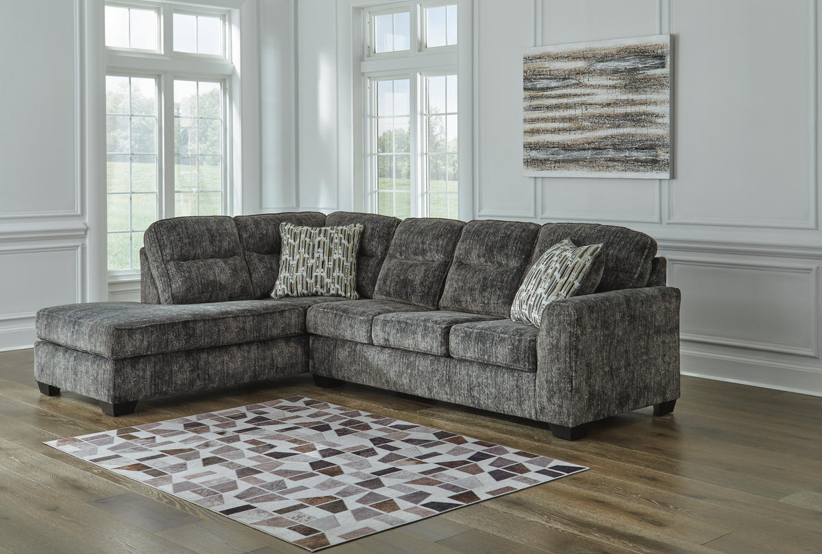 Lonoke Gunmetal 2-Piece Sectional - Left-Arm-Facing Corner Chaise