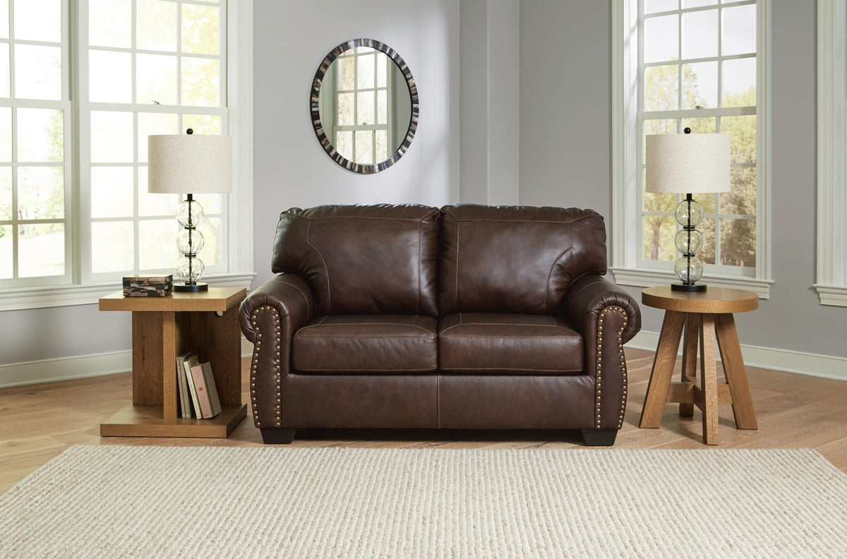 Colleton Dark Brown Leather Loveseat