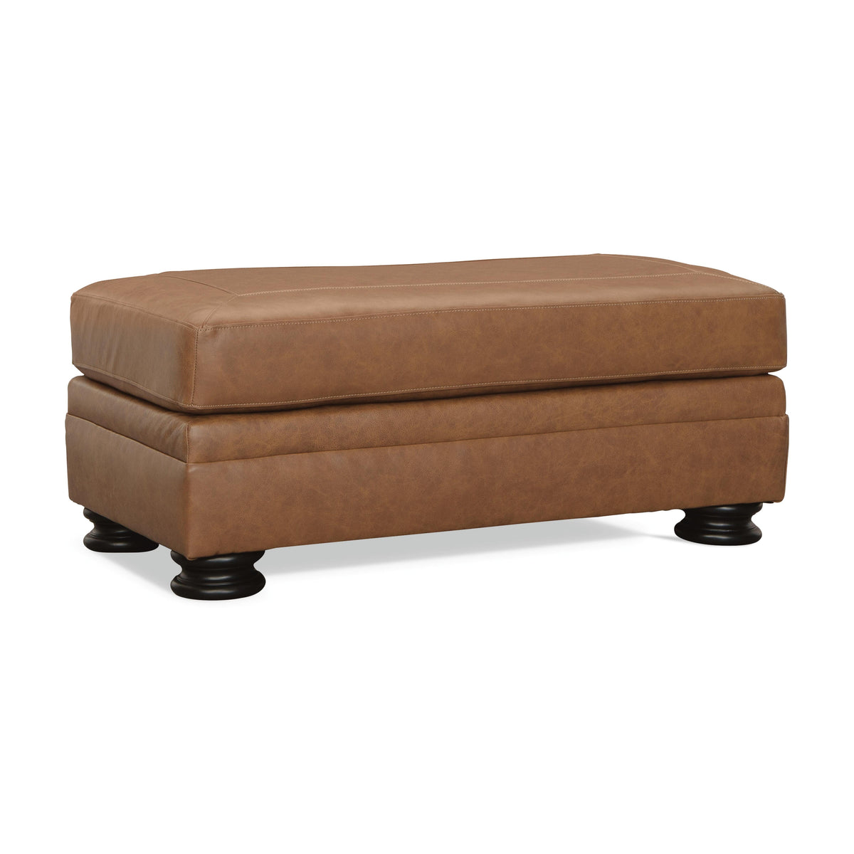 Carianna Caramel Leather Ottoman