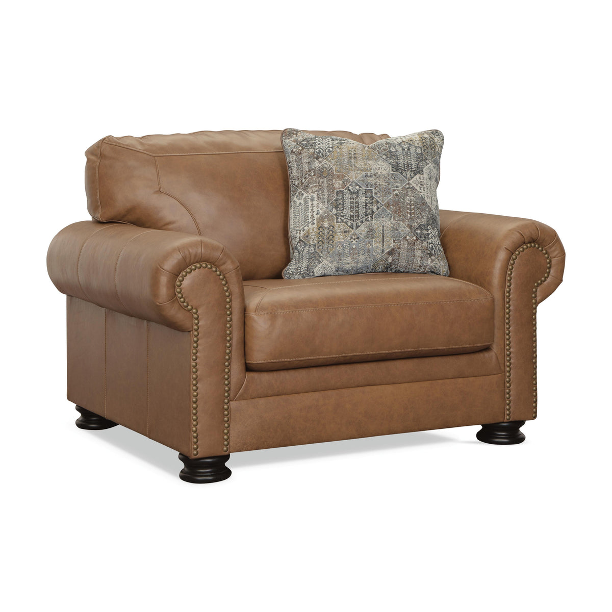 Carianna Caramel Leather Chair And A Half