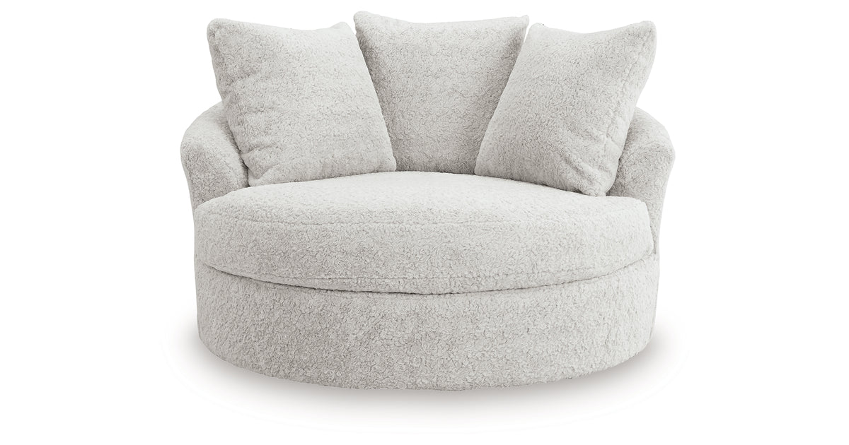 Cuddle Plush Arctic Oversized Swivel Accent Chair
