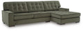 Caspian-Town Olive 2-Piece Sectional With Chaise - Left-Arm Facing