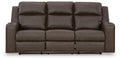 Lavenhorne Umber Reclining Sofa with Drop Down Table