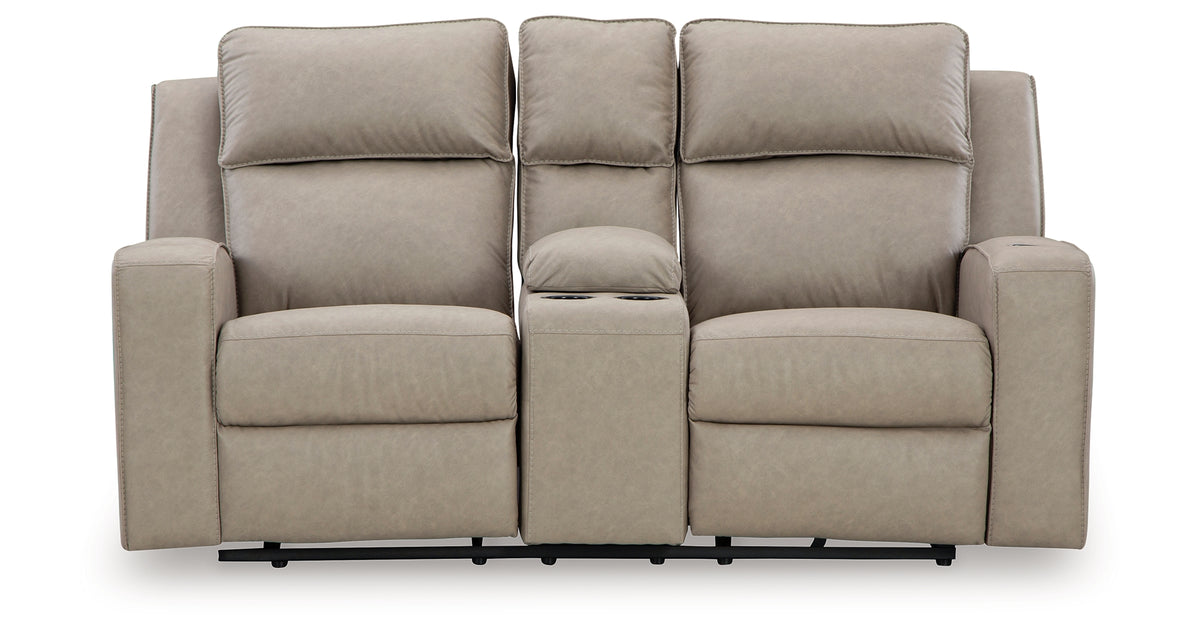 Lavenhorne Pebble Double Reclining Loveseat with Console