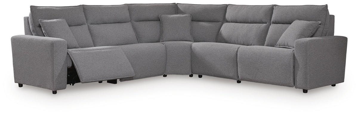 Modmax II Salt and Pepper Modular Power Reclining Sectional
