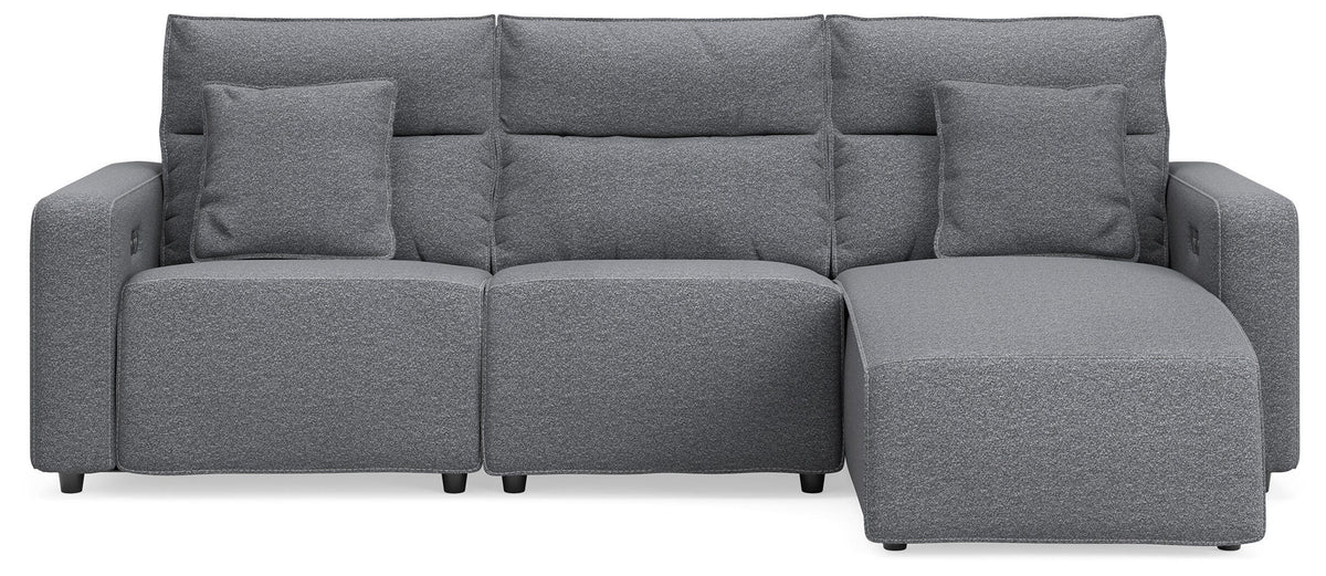 Modmax II Salt and Pepper Modular Power Reclining Sectional