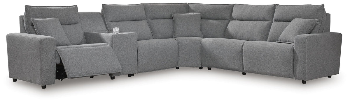 Modmax II Salt and Pepper Modular Power Reclining Sectional