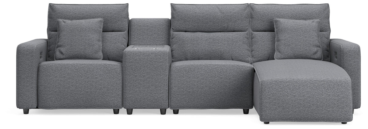 Modmax II Salt and Pepper Modular Power Reclining Sectional