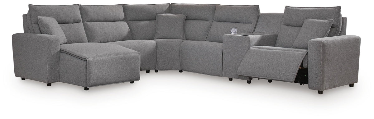 Modmax II Salt and Pepper Modular Power Reclining Sectional