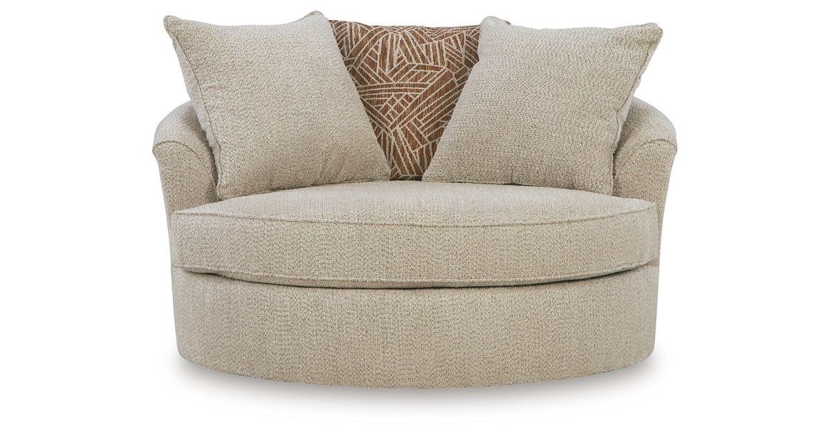 Steelwater Retreat Latte Oversized Swivel Accent Chair