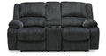 Draycoll Slate Double Reclining Loveseat with Console