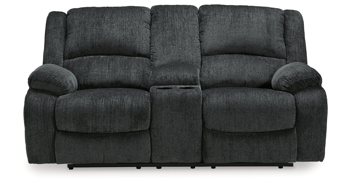 Draycoll Slate Double Reclining Loveseat with Console